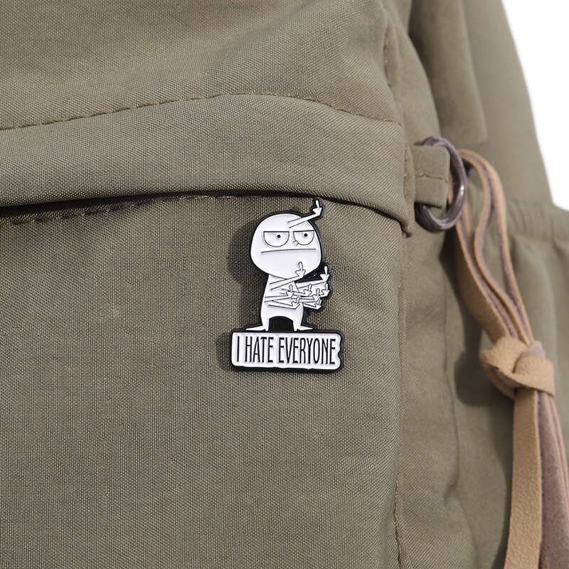 Cute and Fun Middle Finger Waving Little Man Design Exquisite Cartoon Metal Badge Niche Quirky Versatile Decorative Brooch