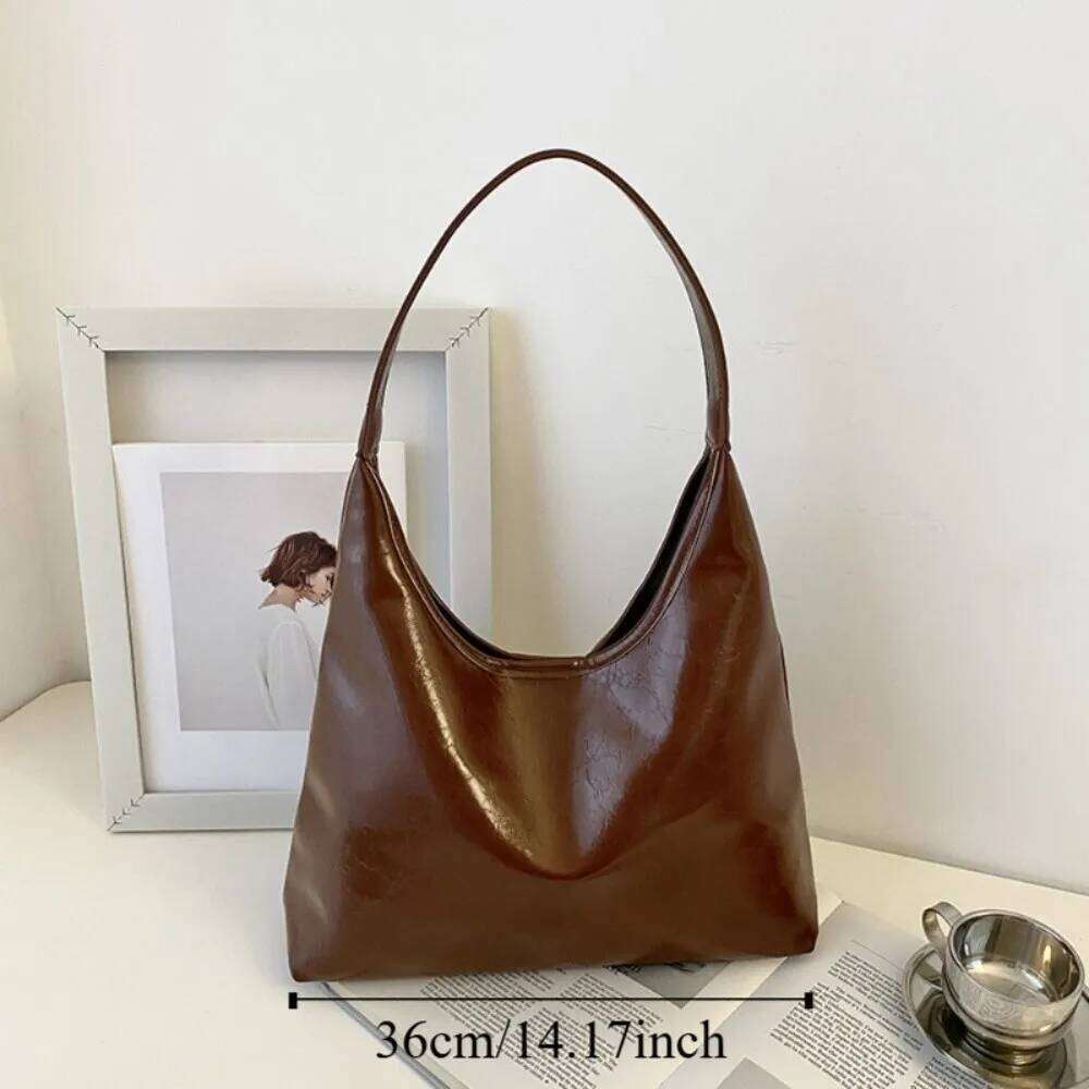 Casual Wine Red Hobo korean Style Large Capacity Underarm Vintage Single Shoulder Tote Bag Commute XJ260130