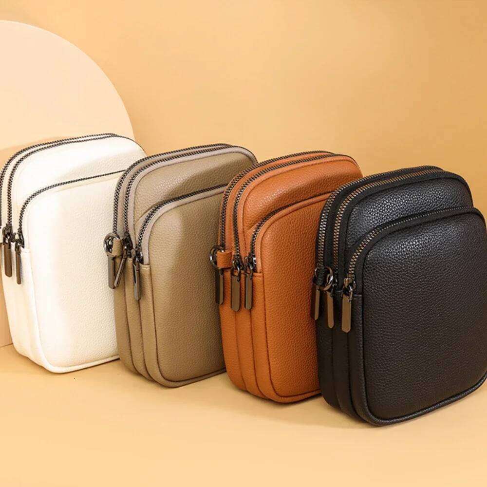 New 100% Genuine cowhide Women's Leather Mobile Phone For Women Designer Crossbody Bag Messenger Bags Sac