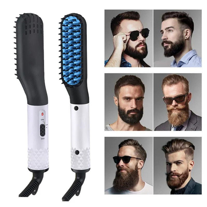 Man Hair Comb Brush Beard Straightener Multifunctional Hair Straightening Comb Hair Curler Fast Heating Styling Tools 260126