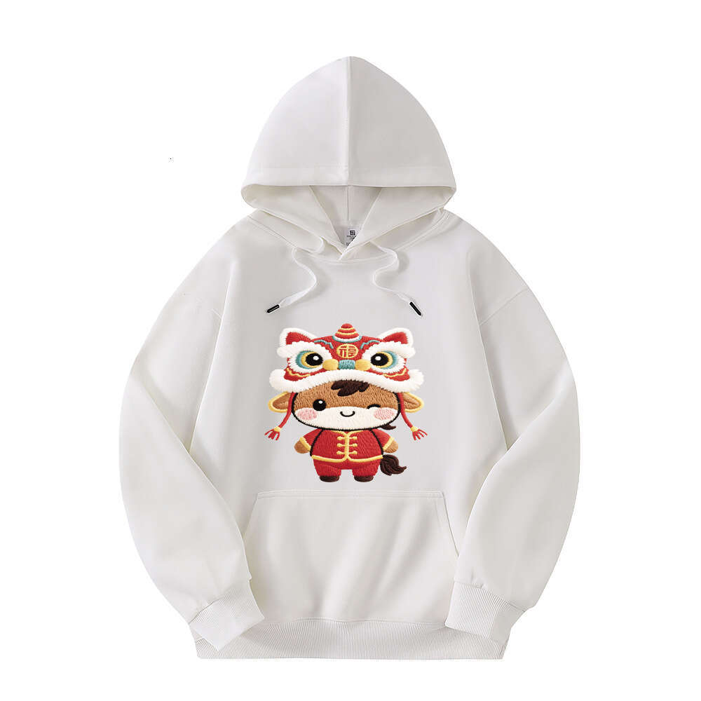 2026 Year Of The Horse New Style Festive Cotton Fleece National Trend Print Unisex Warm Hoodie Luanyun Luanyun