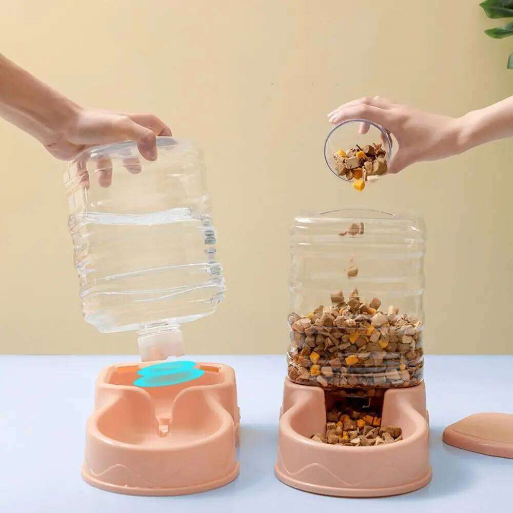 3.8L PP material feeder Water Fountain Drink Bowl Automatic Pet Feeder Large Cat Dog Food Dispenser 26W01131