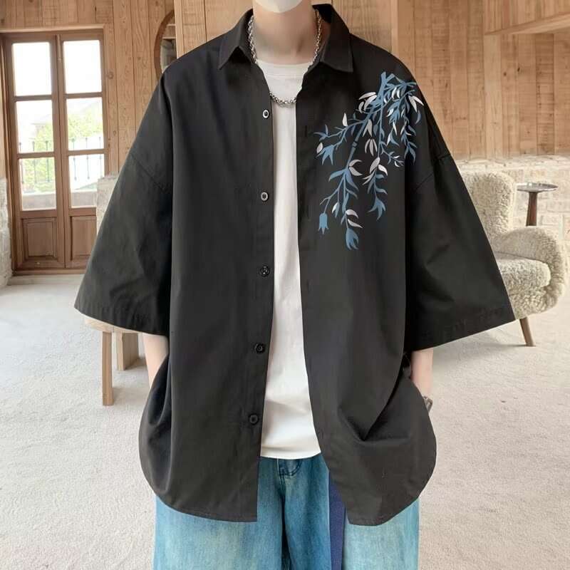 Happy Chinese Style Long Sleeve Shirt For Men Spring And Autumn New National Trend Loose Casual Jacket Luanyun Luanyun