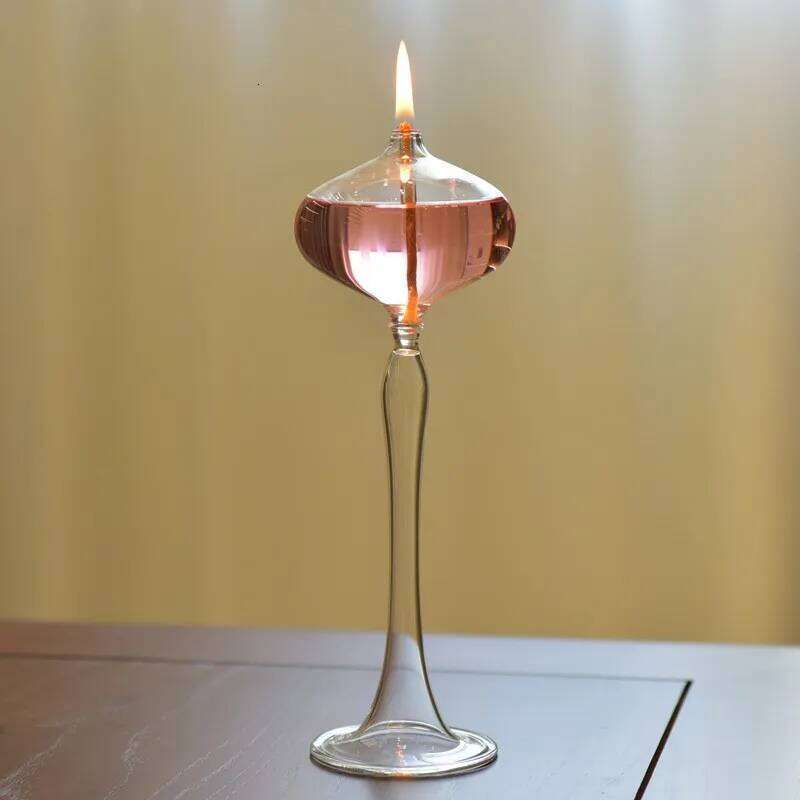 Glass Oil European Creative Home Decoration Romantic Candle Holdle Nordic Modern Table Smokeless Butter Lamp Y260131