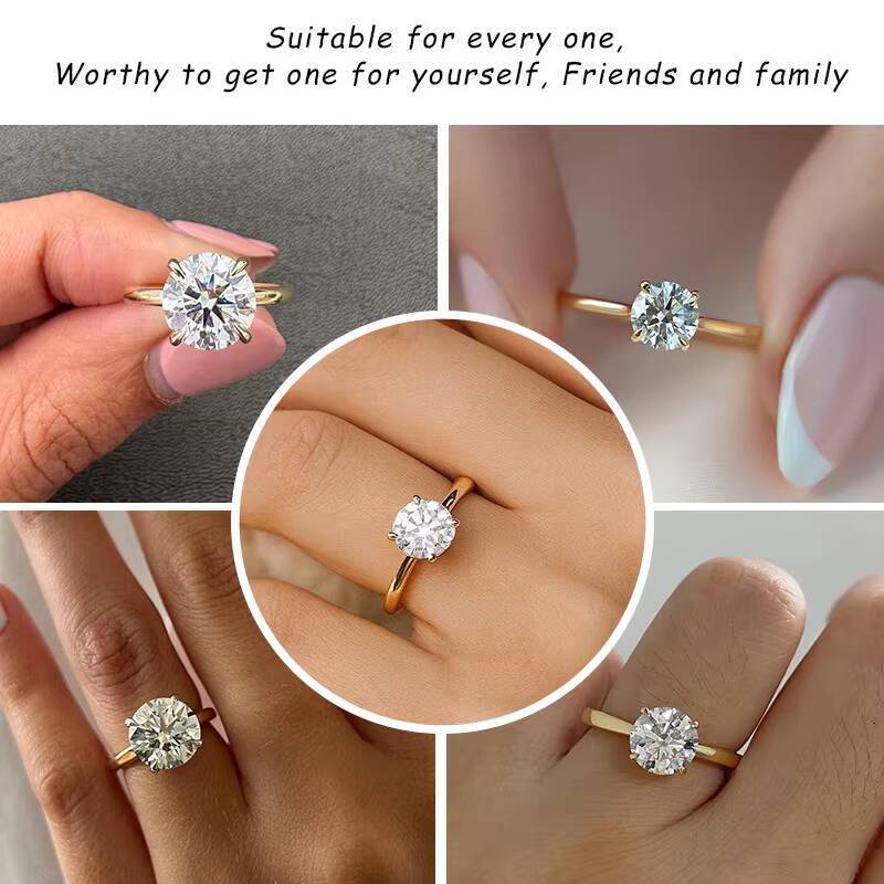 10K White Gold Lab Diamond Ring 65mm 1ct Round Cut HPHT CVD DEF VS Lab Grown Diamond With Jewelry IGI Certificate Gold Ring