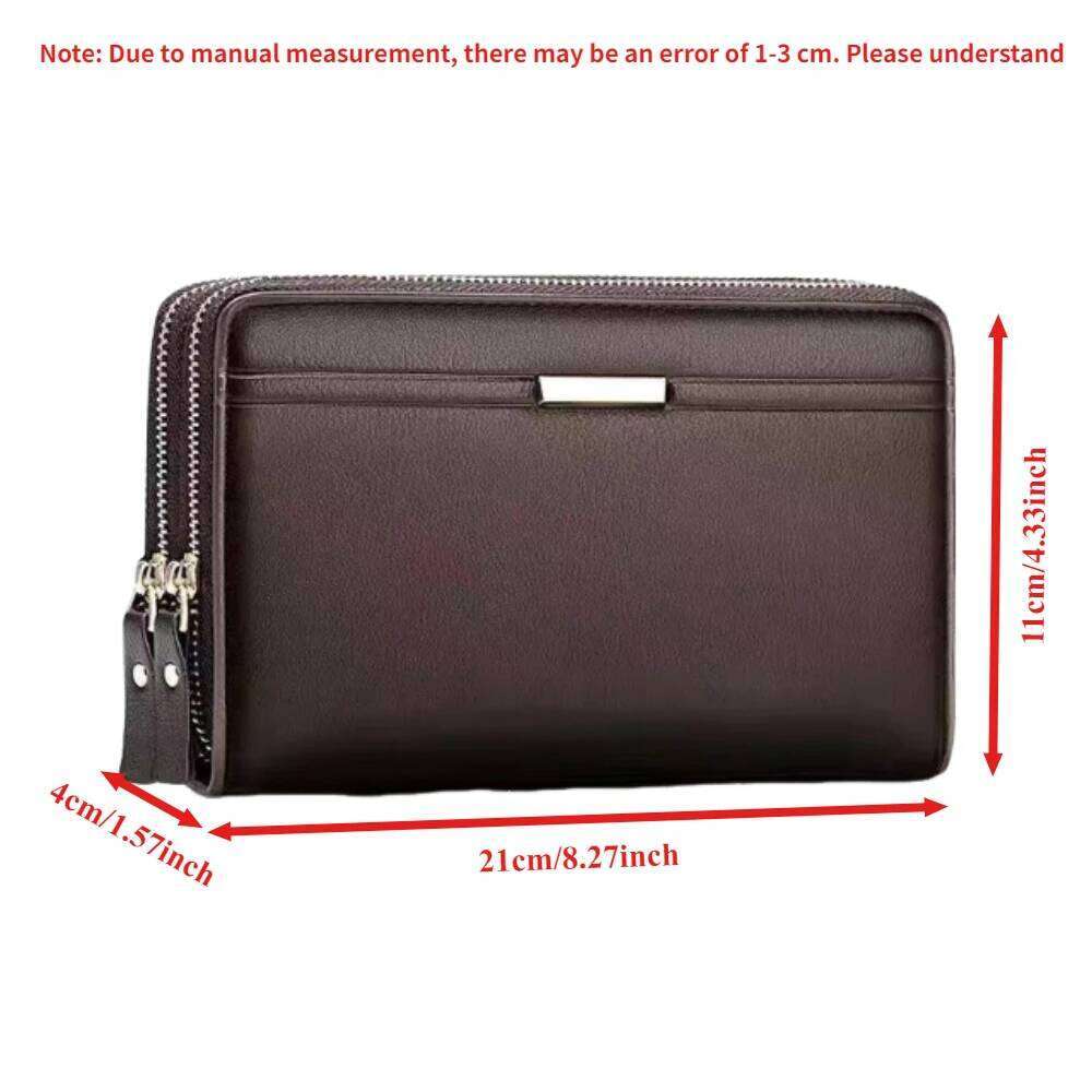 Wallet Long Money Foreskin Leather Large Business Handbag Mobile Phone Card Holder Men's Gift Father Son Husband B