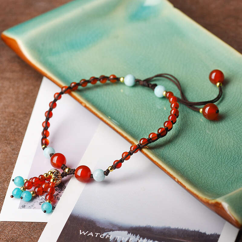 Red Agate Shell Flower Dongling Jade Student Simple 2020 New Adjustable Cute Anklet
