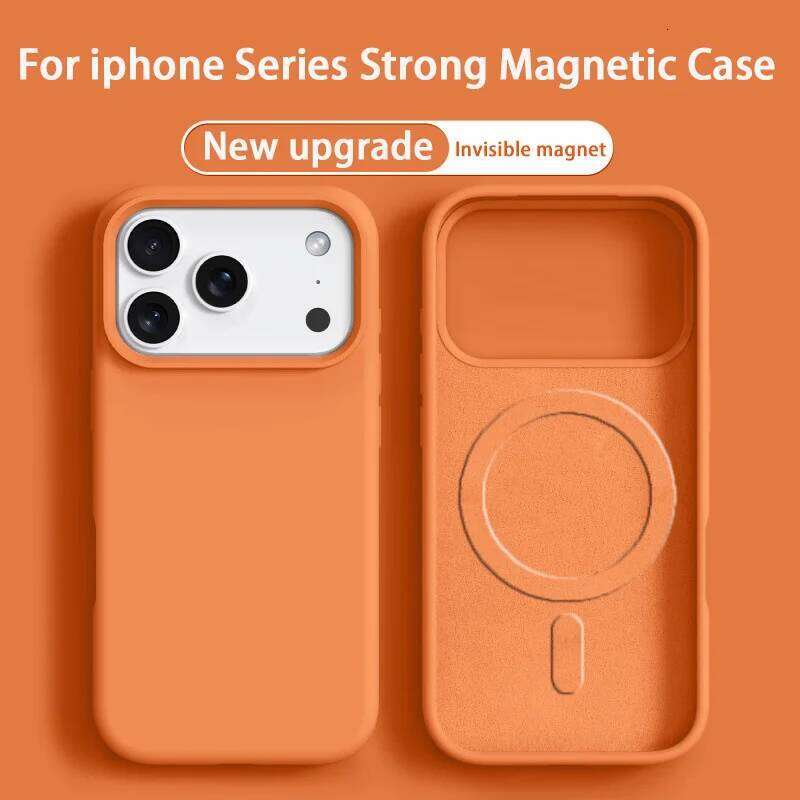 Orange Liquid Silicone Magsafe Case for 17 Air Soft Magnetic Charing Cover For iPhone 12 13 14 15 16 Pro Max Plus H260131