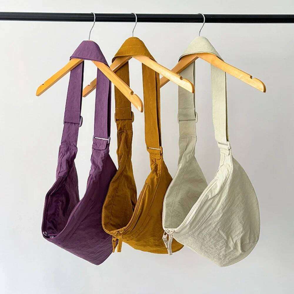 Hobos Crossbody Bags Large Capacity Female Nylon Shoulder Bag Lightweight Zipper Pocket Purse Handbags Men's and Women's Casual