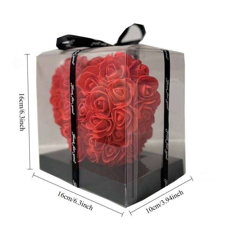 15cm Artificial Rose Gift Box Silk Flower Arrangement For Wedding Decor Valentines Mothers Day Present And Home Decoration Y260131