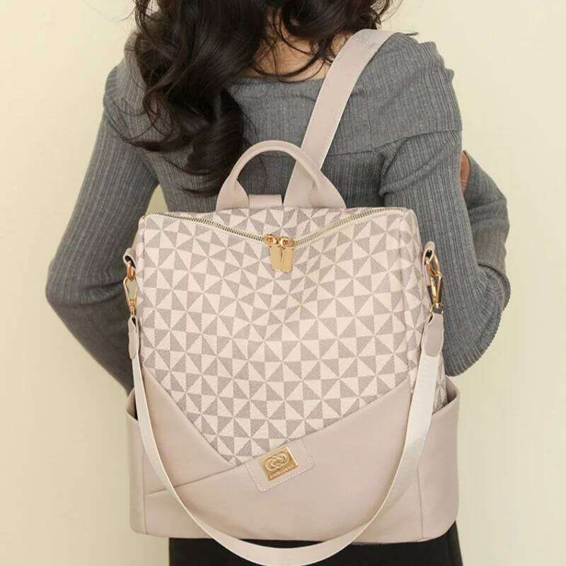 Retro Stylish Minimalist Laptop Versatile Casual Shoulder Bag Women's Commuter Backpack