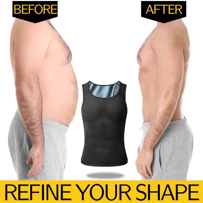 Men Body Shaper Waist Trainer Sweat Vest Compression Shirt Weight Loss Slimming Shapewear Workout Tank Tops Fitness 260108
