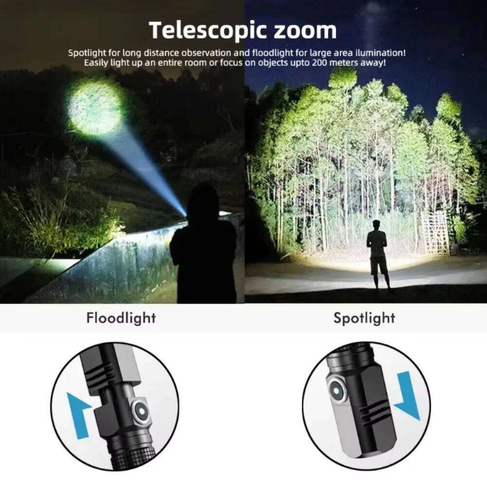 Super Bright XHP50 Mini LED USB Rechargeable Zoom Aluminum Alloy Tactical Flashlight for Outdoor Camping Fishing H260131