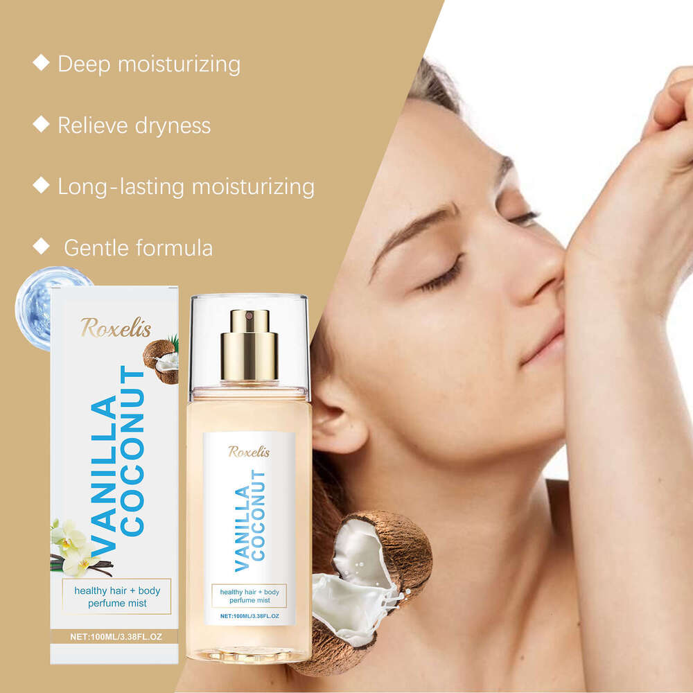 Roxelis Vanilla Coconut Body Spray Long-lasting Fragrance Exudes Unique Charm Fresh Romantic Portable Perfume S260131