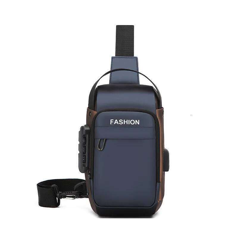 Men Anti Theft Chest Bag Shoulder USB Charging Crossbody Package School Short Trip Messengers Bags Men's Oxford Sling Pack XJ260131