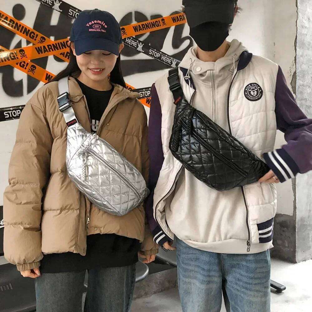 Couple Quilted Chest Fashion Casual Crossbody Purse Shoulder Bag Travel Hiking Cycling for Christmas Gift