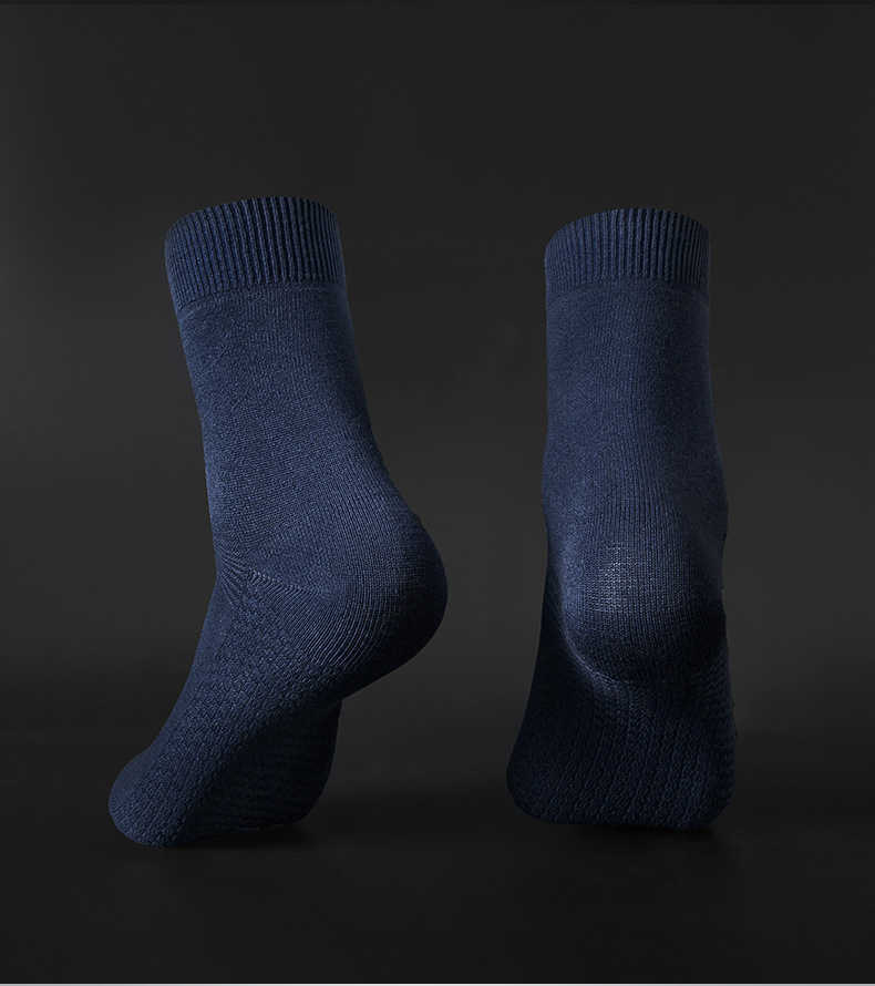 Pure cotton antibacterial hand-made seamless socks for men, double-needle, autumn and winter style, gift box set. X250319