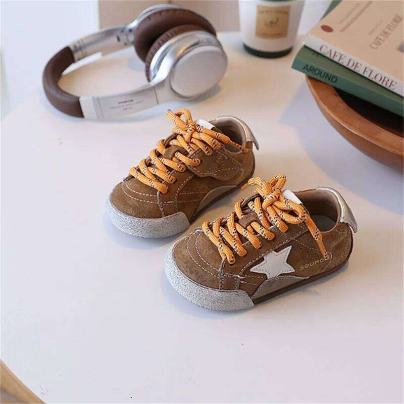 2025 New Autumn Children Leather Breathable Kids Casual Shoes Star Non-slip Fashion Toddler Girls Boys Sneakers 23-33 Y260128