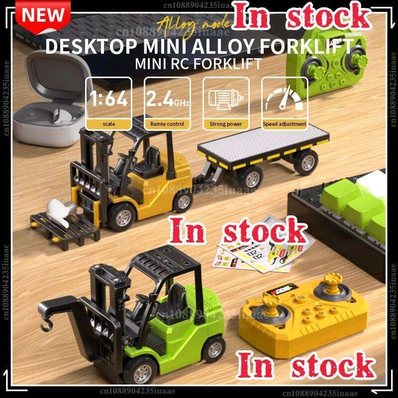 1/64 RC Trucks Alloy Forklift Mini APP 2.4G Rc Cars Remote Control Construction Engineer Vehicle Toys for Boys Adults Kids Gifts Y260131