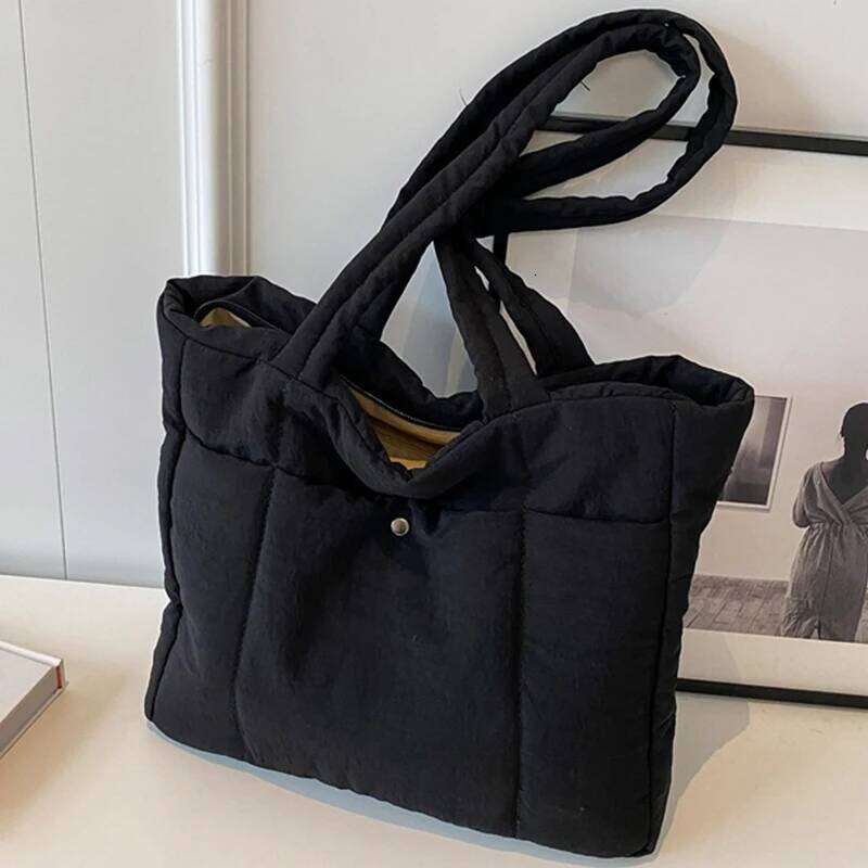 Soft Shoulder Bag For Women Cloth Solid Color Female Handbags Large Capacity Tote Bags Shopping