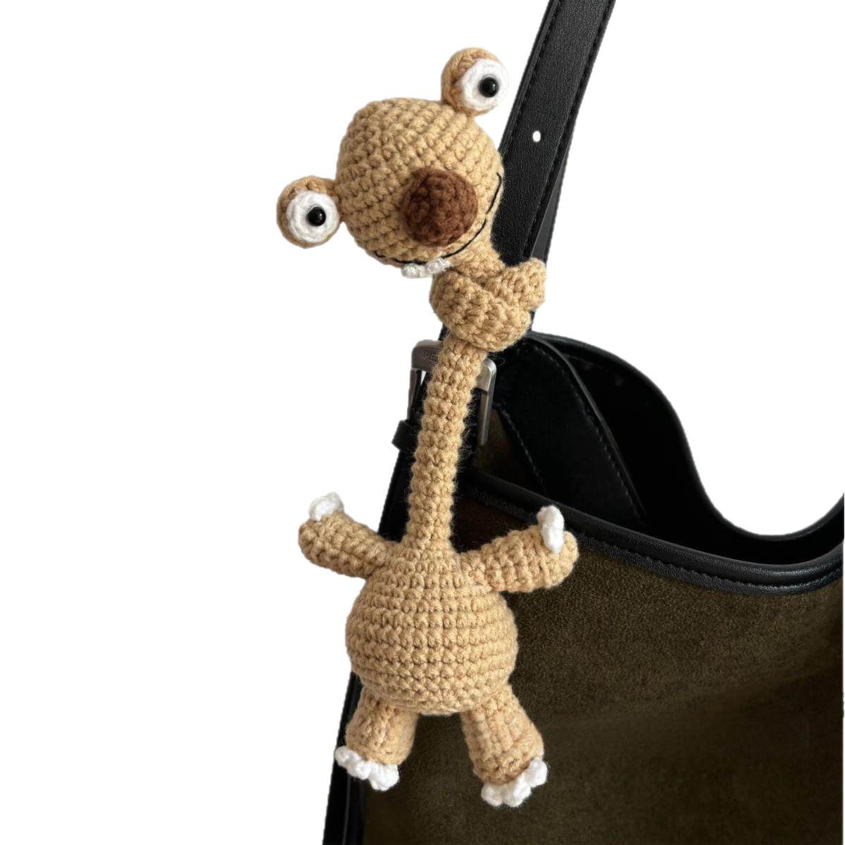 2026 New Crochet Prehistoric Sloth Handmade Bag Charm Cute Ugly Bag Parts Accessories Fashionable Casual Bag Pendant