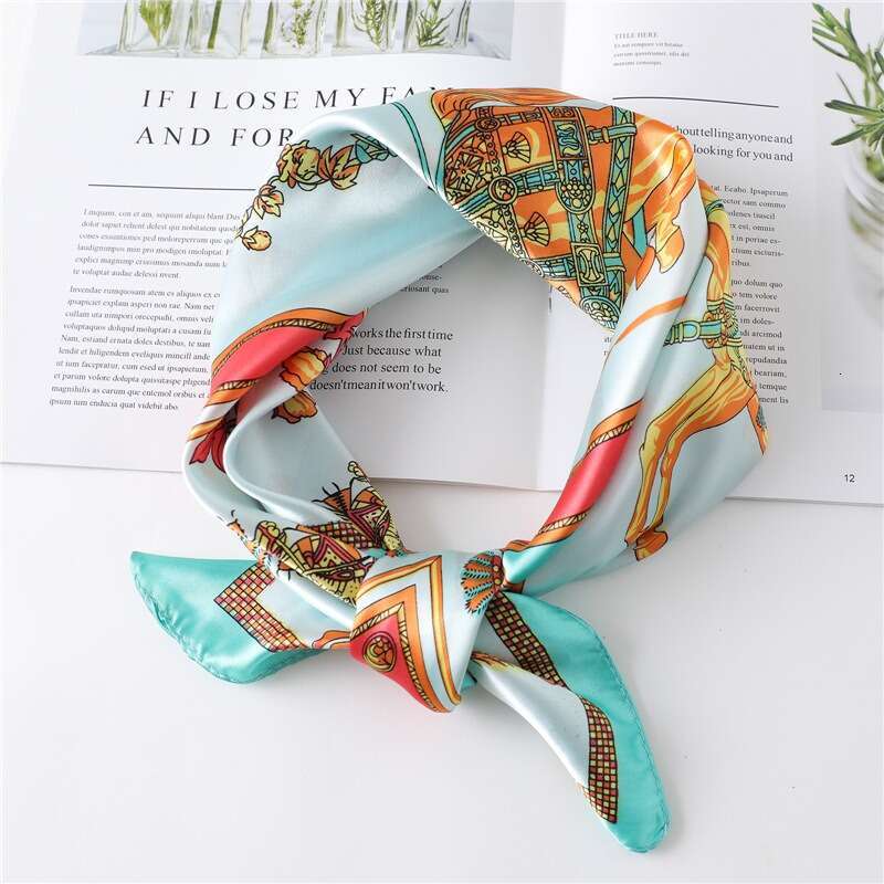 Women's Running Horse or Satin Imitation Scarf Luxury Small Square Neck Protection Choker, Elegant Smooth Texture for Dressage, Weddings, Parties