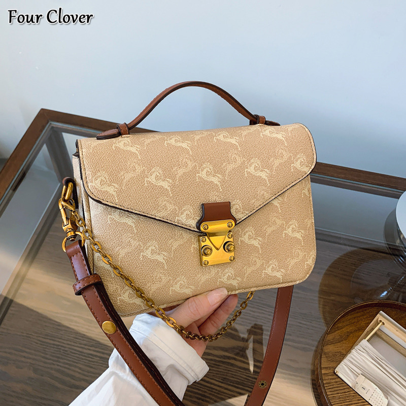 High-end messenger bag, new stylish retro large-capacity tote, fashionable printed mini square bag, high-quality luxury handbag, versatile crossbody s