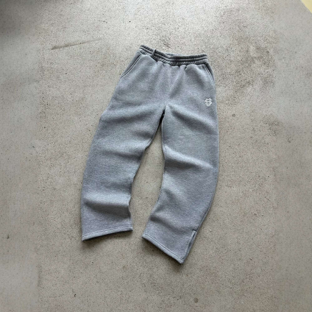 Cross-Border European and American Retro Y2K Street Style Hip-Hop Elastic Waist Zipper Loose Solid Color Sports Casual Pants