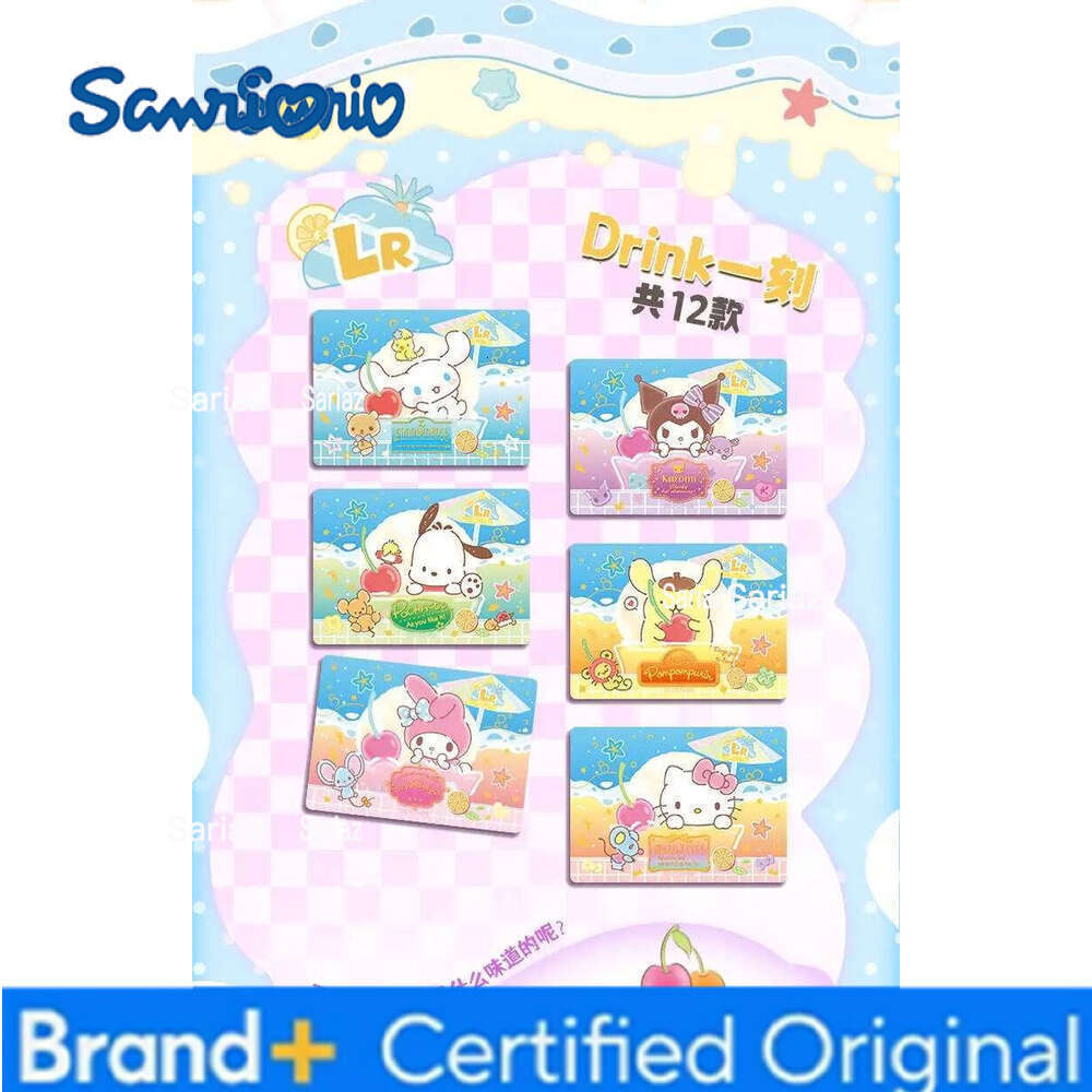 Sanrio New In Stock Mymelody Kuromi Sweet Moment Crystal Series 1 Collectible Card Blind Box Perfect Gift For Girls On Festivals H260130