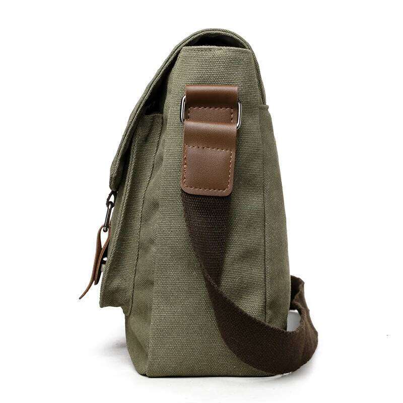 Neutral Canvas Casual Large Capacity Flip Cover Shoulder Sling Bag