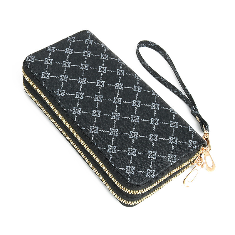 Ladies' Long Wallet New Fashion Double-Layer Zipper Pouch Purse Large Capacity Multi-Card Holder ID Money Clip Wallet Multifunctional Luxury Wall