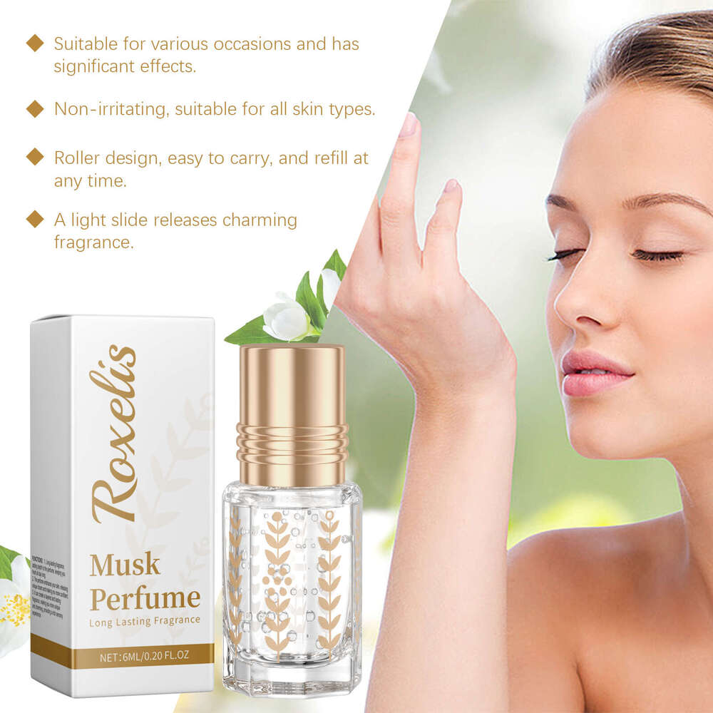 Roxelis Musk Natural Fresh Long-lasting Elegant Floral Charm Light Fragrance Daily Roll-on Portable Perfume S260131