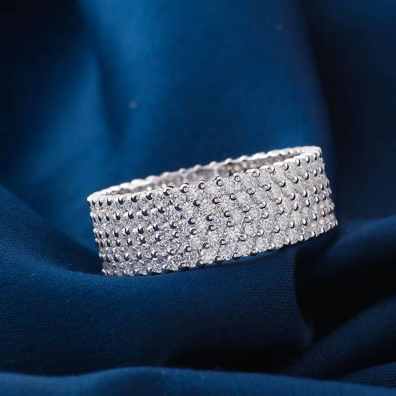 Custom Hiphop Jewelry Ring Real 10k 14k 18k Gold Ring Moissanite Ring for Women Engagement VVS Fashion Moissanite Diamond Ring