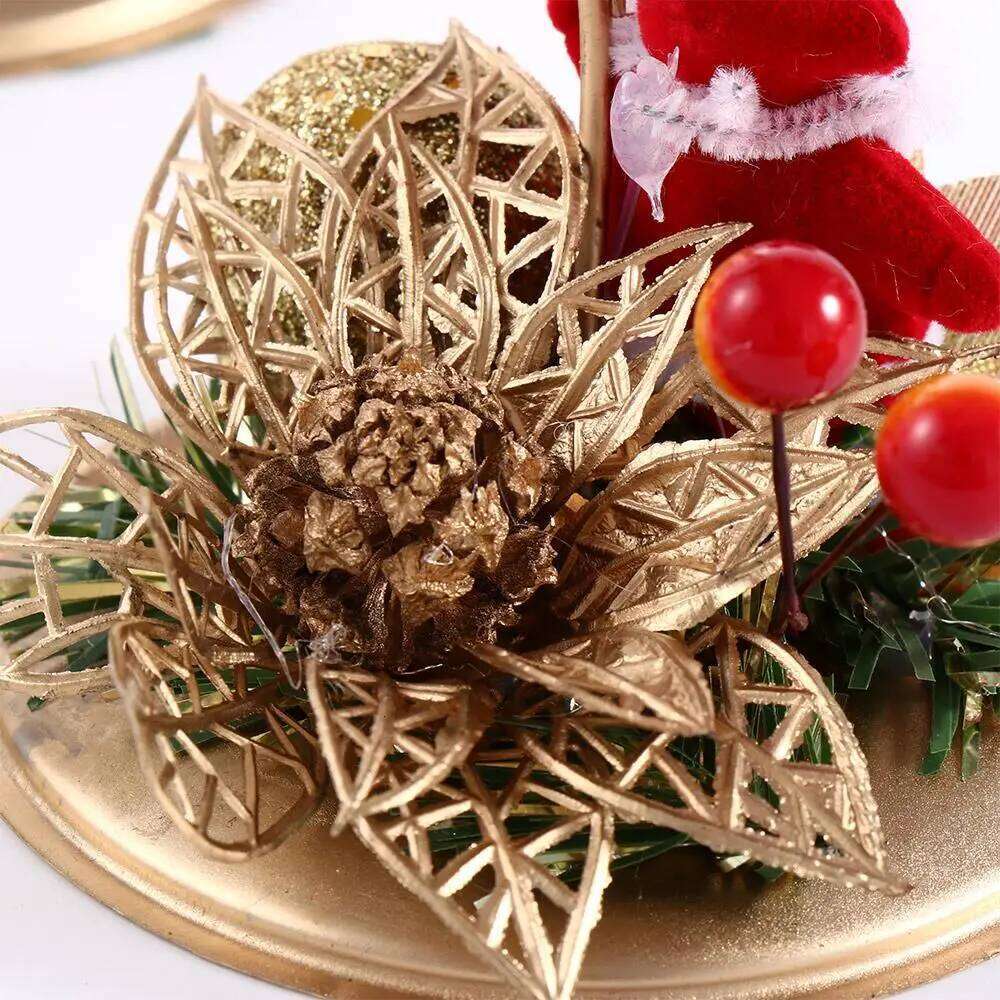 Desktop Table Decoration Metal Santa Claus Snowflake Star Candlestick Stand Holder Candle Pillar Christmas Ornament Y260131