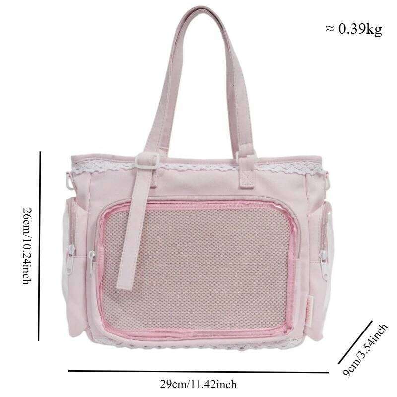 Japan Style Ins New Crossbody Candy Color Kawaii Girl Transparent Bar Pain Fashion Lace Lightweight Women Shoulder Bag XJ260131