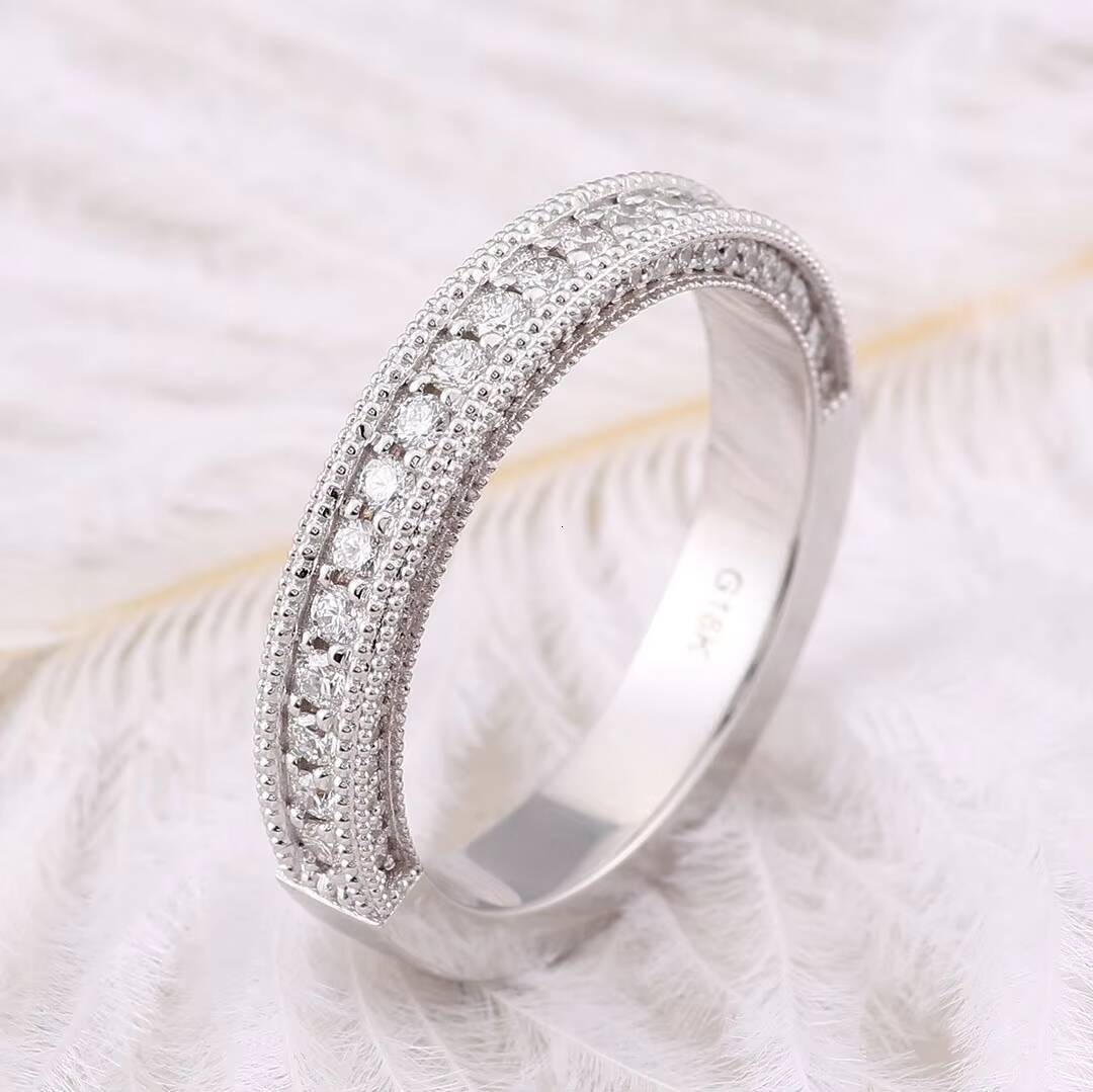 2025 New Luxury 18K White Gold 17mm Moissanite Ring 18mm Men Weddings Parties Handmade Customizable Fashion Couple Rings Korea