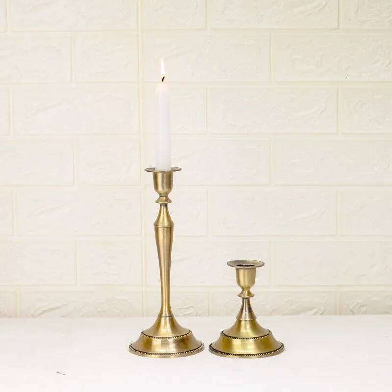European Bronze Color Stand Stick Candle Holder Home Romantic Dinner Candlestick Wedding Party Table Centerpiece Decor Y260131