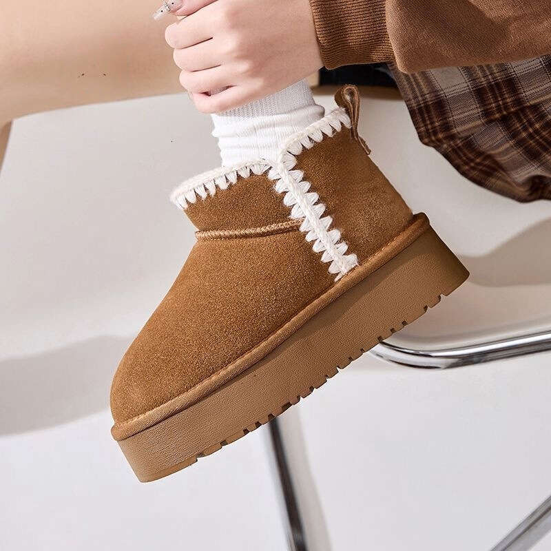 hot boot designer women snow boots for women winter womens shoes with fleece lining thickened cotton boots maroon brown waterproof non slip warm cotto