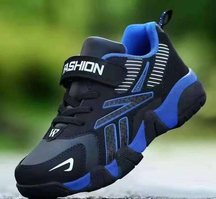 New Children Sports Mesh Running Shoes Kids Breathable Velcro Anti-slip Boy Fashion Soft Bottom Sneakers Y260128