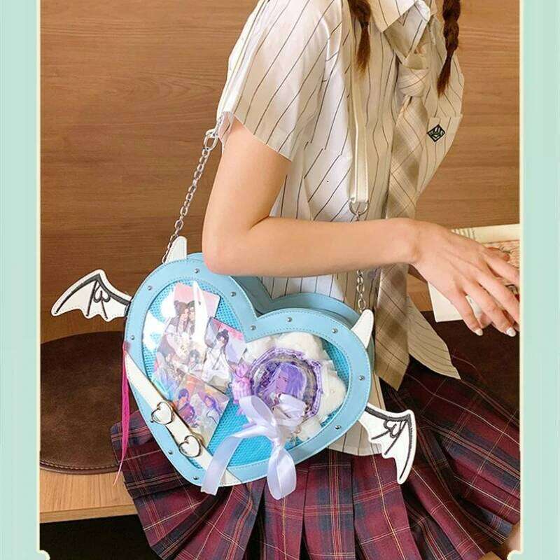Ulzzang Ita for Love Heart Design Y2K Demon Itabag Women New Transparent Crossbody Bags Girls JK Uniform Shoulder Bag XJ260131