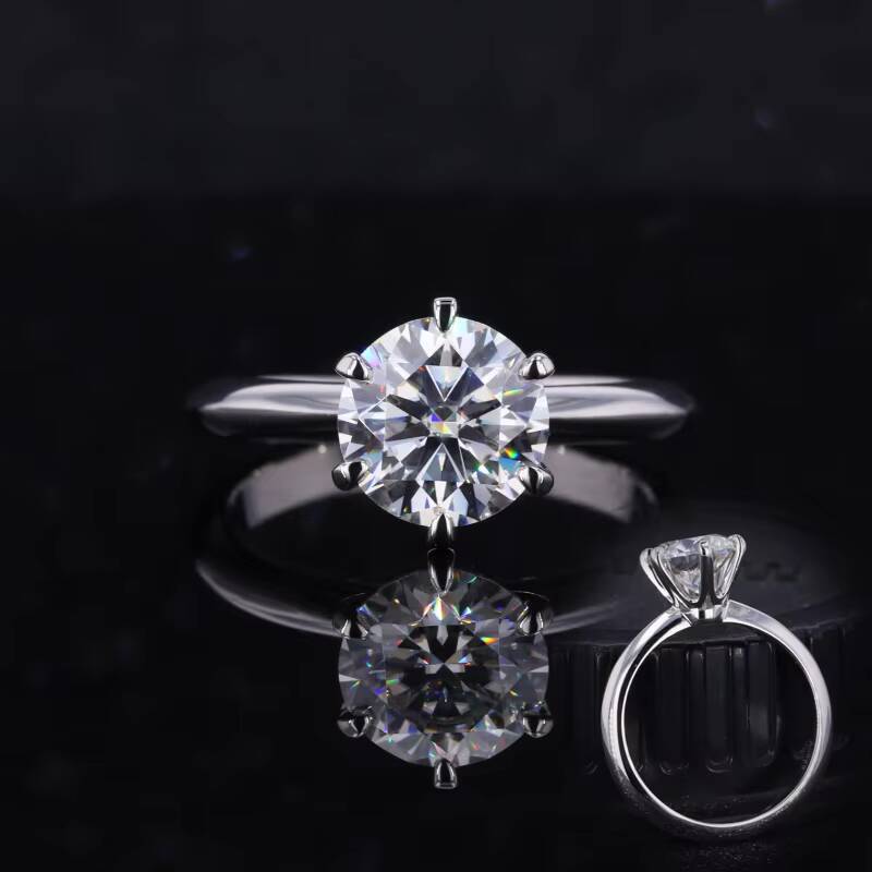 Starsgem Fine Jewelry 14k 18k Solid White Gold 2ct Moissanite Solitarie Moissanite Ring