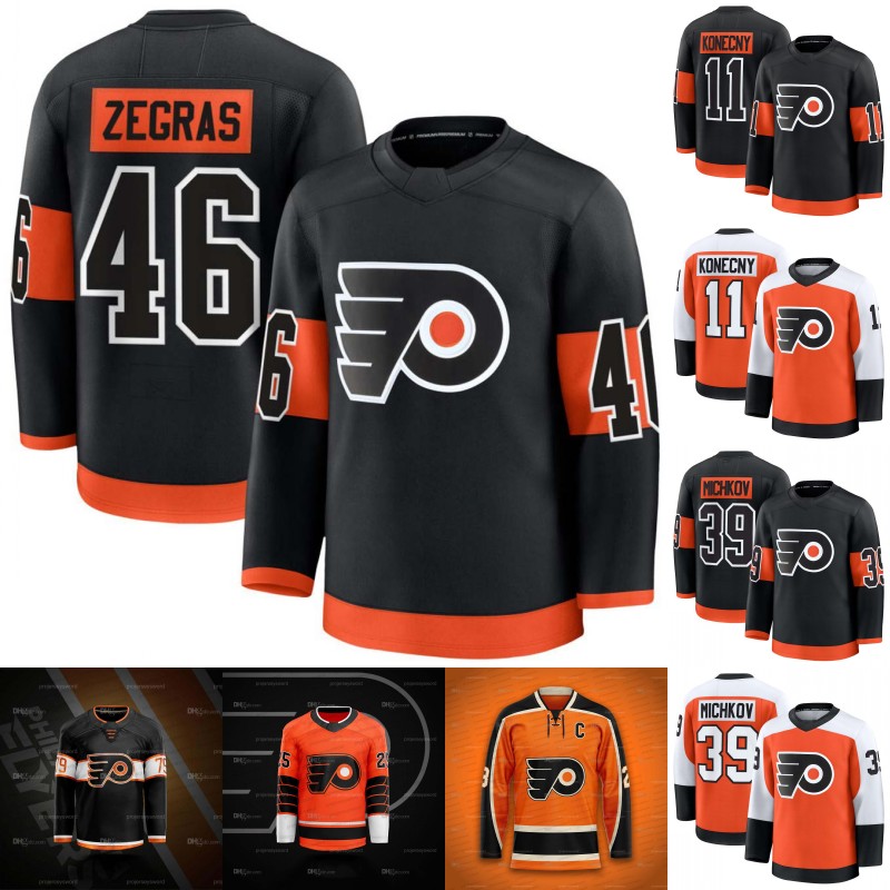 PhiladelphiaFlyers Jerseys Trevor Zegras Matvei Michkov Travis Konecny Sean Couturier Owen Tippett Cam York Noah Cates Nicolas Deslauriers Hockey Cusotm