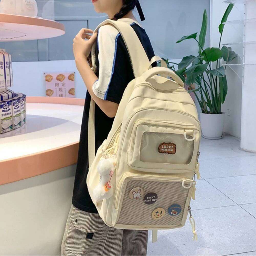 Japanese Style Kawaii Girls Transparent Ita Women Large Capacity Backpack Fashion School Bag for College Student JK