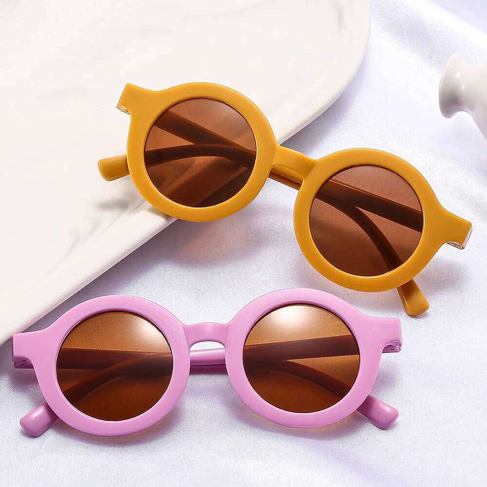 3pcs/set Cute Round Frame Cat-ear Shaped Fashion Trend Colorful Girls Boys Sunglasses Outdoor Sun Protection H260130