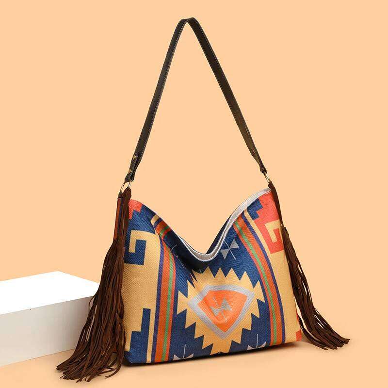 Women's Ethnic Style Large Capacity Fringe Casual Shoulder Bag