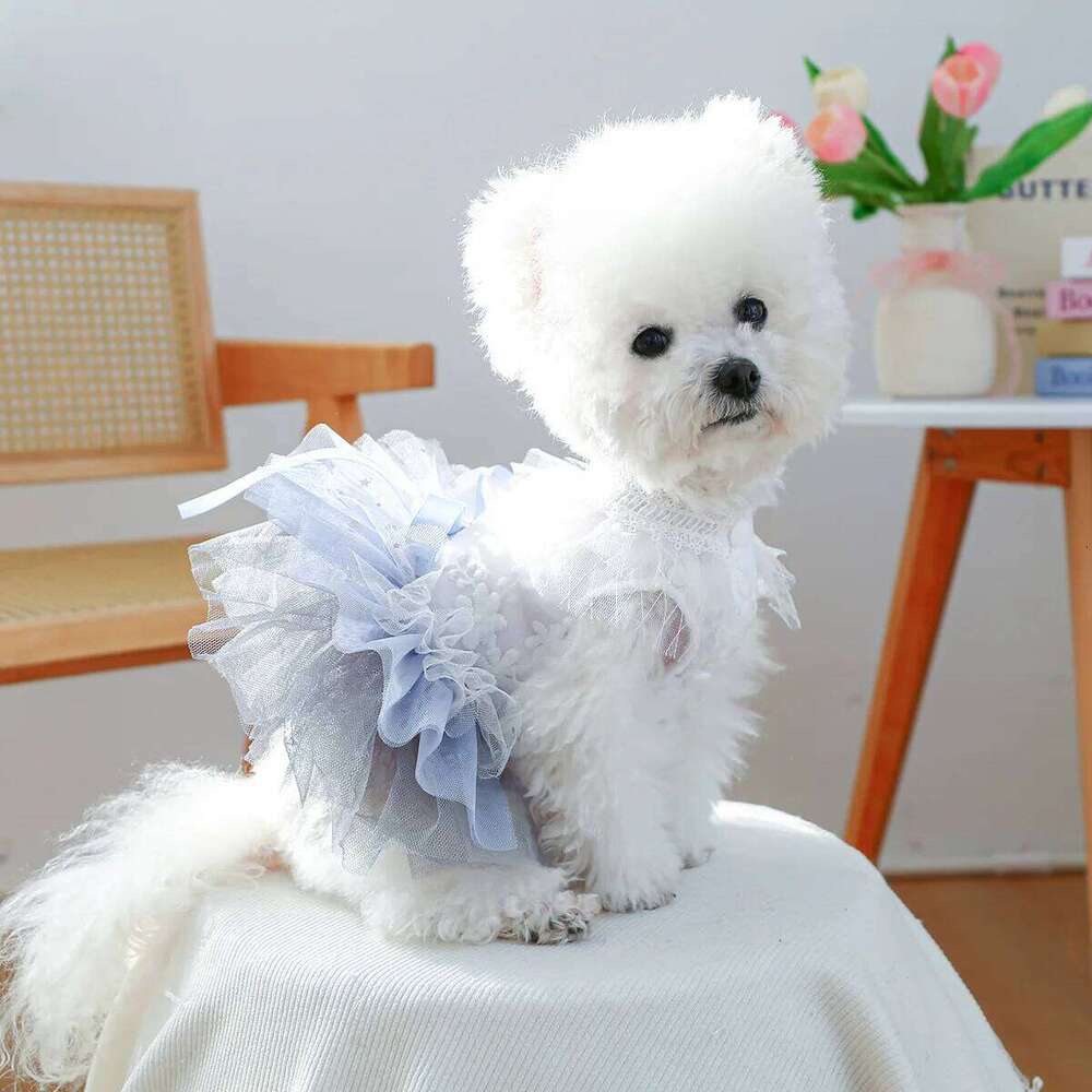 Luxury Bride Dog Girl Spring Clothes Pet Wedding Princess Accessories For Puppies XS XL Sleeveless Dachshund Chihuahua Dresses H260130