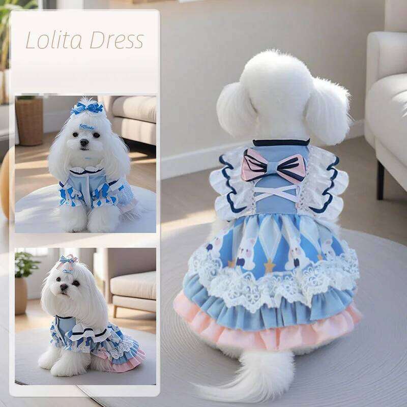 2025 Spring Summer Clothes Thin Puppy Dress Lolita Luxury Dog Clothing chihuahua Apparel Dresses Pet Costume for Small Dogs H260129