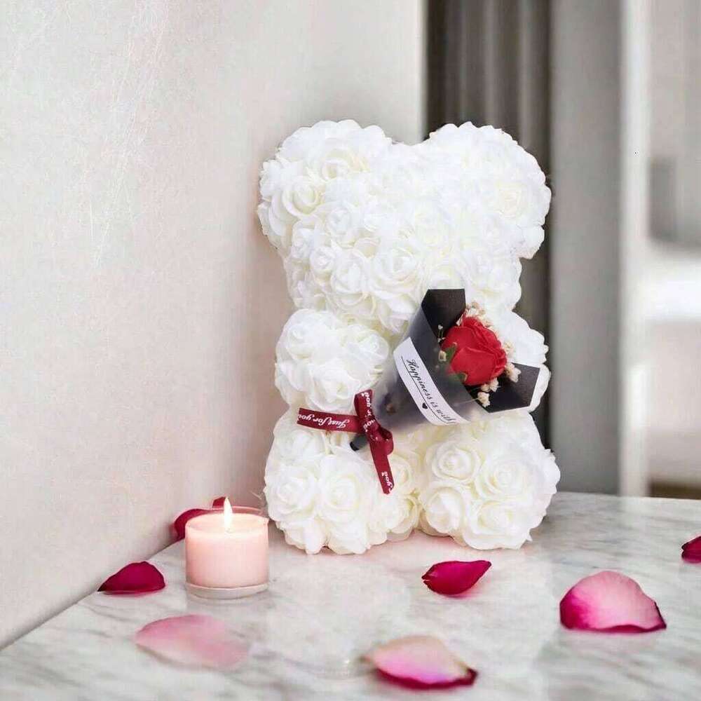 Foam rose teddy bear carry bouquet. Ideal for weddings, Mother's Day, thank you to nurses/teachers or other celebrations! Y260131