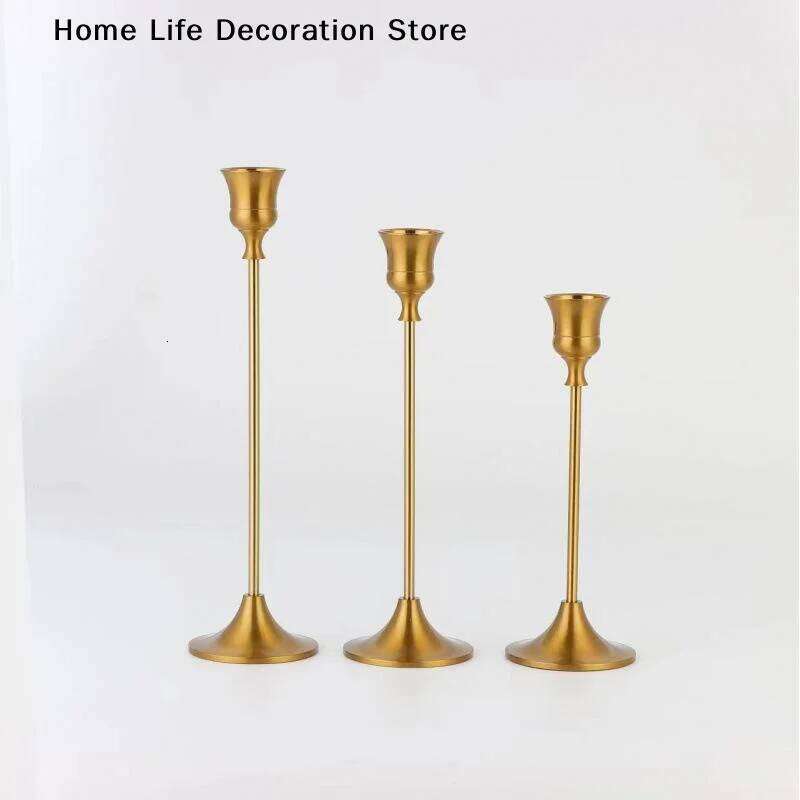 3pcs/set Vintage Elegant Metal Aluminum Tabletop Candle Holders, Suitable For Wedding Valentine's Day, Home And Hotel Decoration Y260131