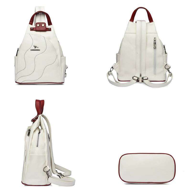 Women Leather Backpacks Zipper Female Chest Bag Travel Back Pack Ladies Bagpack Mochilas School Bags for Teenage Girls Sac A Dos